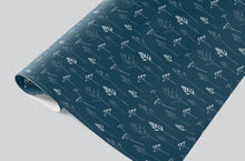 Load image into Gallery viewer, Blue Botanical Meadow Gift Wrap