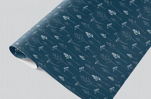 Blue Botanical Meadow Gift Wrap