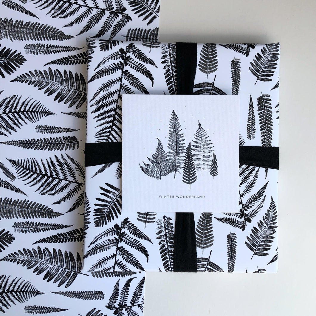 Monochrome Ferns Gift Wrap