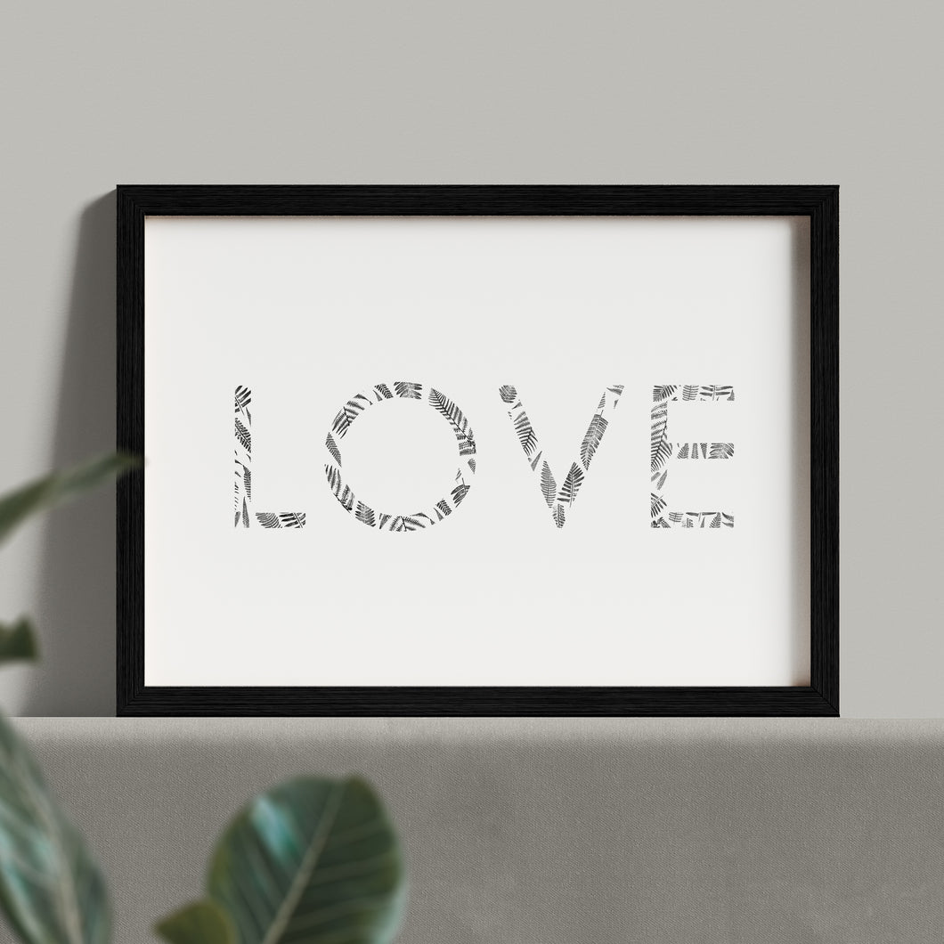 LOVE | Botanical Typography Print
