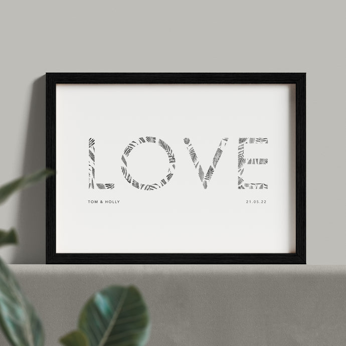 LOVE | Botanical Typography Print