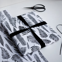 Load image into Gallery viewer, Monochrome Ferns Gift Wrap