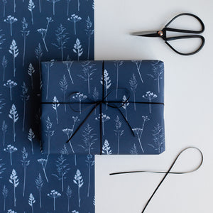 Blue Botanical Meadow Gift Wrap